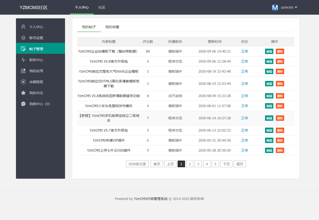 YzmCMS論壇社區永久關閉通知